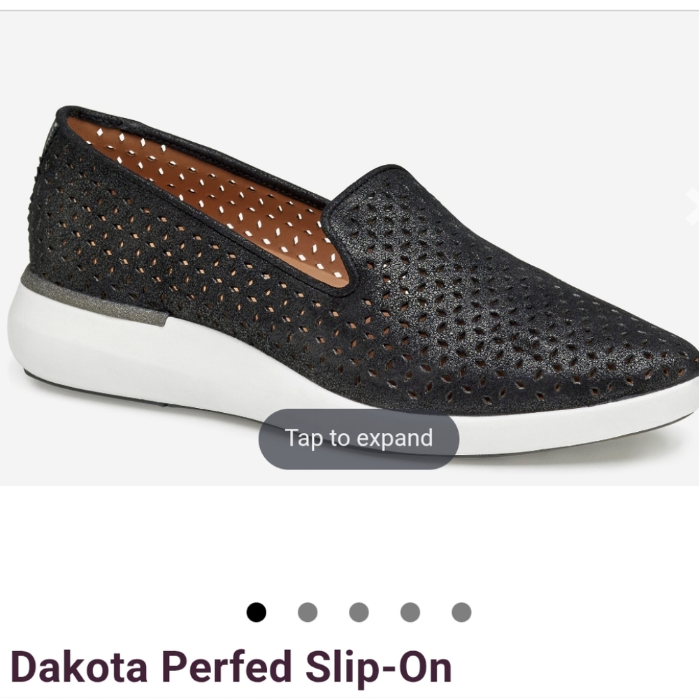 Johnston & Murphy Dajota Black Perfed Slip-On Loafers - Picture 8 of 8